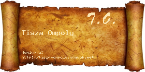 Tisza Ompoly névjegykártya